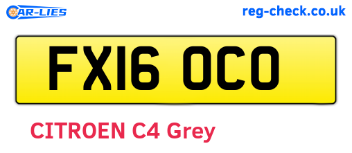 FX16OCO are the vehicle registration plates.