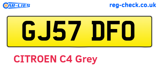 GJ57DFO are the vehicle registration plates.