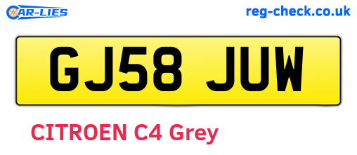 GJ58JUW are the vehicle registration plates.