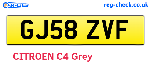 GJ58ZVF are the vehicle registration plates.