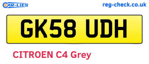 GK58UDH are the vehicle registration plates.