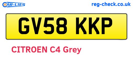 GV58KKP are the vehicle registration plates.