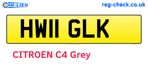 HW11GLK are the vehicle registration plates.