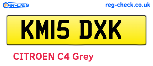KM15DXK are the vehicle registration plates.