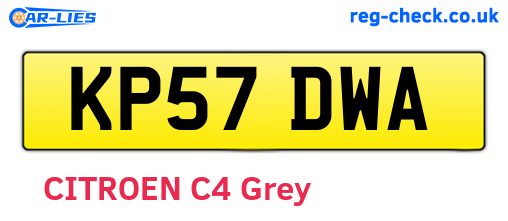 KP57DWA are the vehicle registration plates.