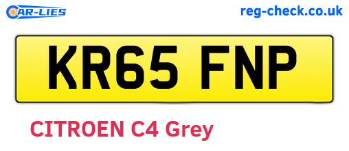 KR65FNP are the vehicle registration plates.