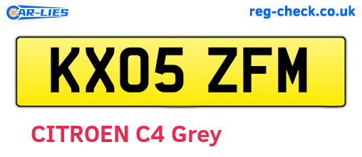 KX05ZFM are the vehicle registration plates.