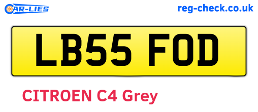 LB55FOD are the vehicle registration plates.