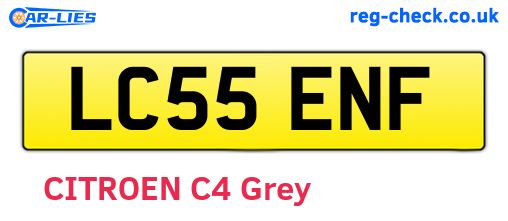 LC55ENF are the vehicle registration plates.