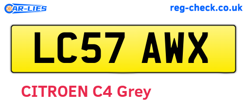 LC57AWX are the vehicle registration plates.