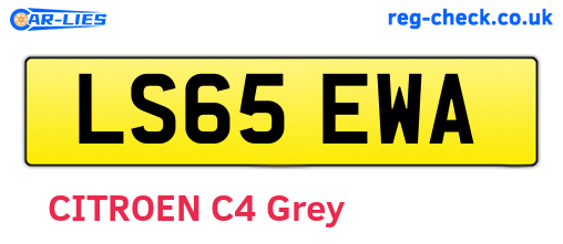 LS65EWA are the vehicle registration plates.