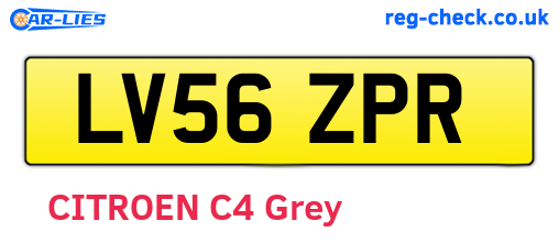 LV56ZPR are the vehicle registration plates.