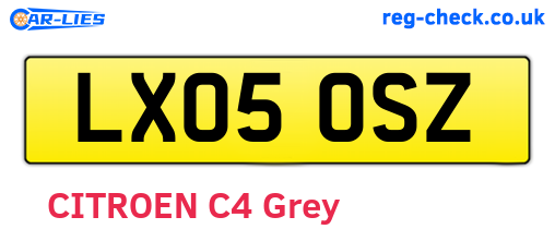 LX05OSZ are the vehicle registration plates.