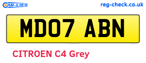 MD07ABN are the vehicle registration plates.