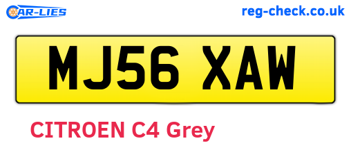MJ56XAW are the vehicle registration plates.