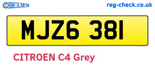 MJZ6381 are the vehicle registration plates.
