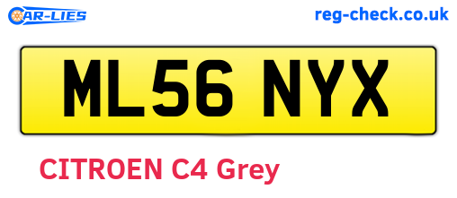 ML56NYX are the vehicle registration plates.