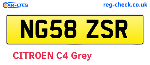 NG58ZSR are the vehicle registration plates.
