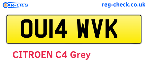 OU14WVK are the vehicle registration plates.