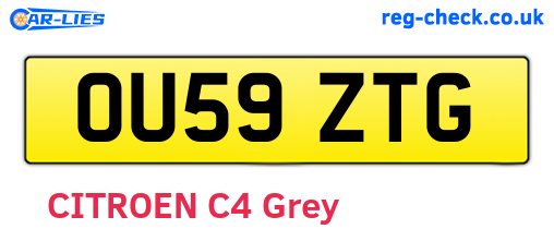 OU59ZTG are the vehicle registration plates.