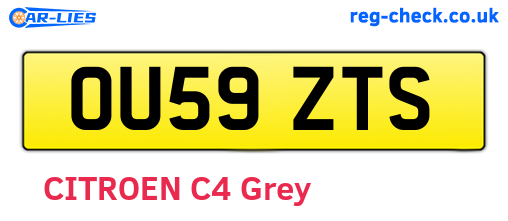 OU59ZTS are the vehicle registration plates.