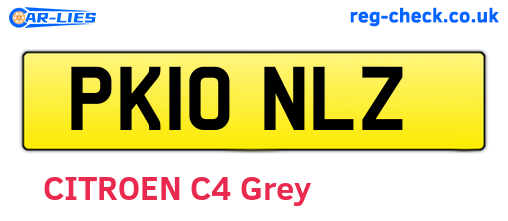 PK10NLZ are the vehicle registration plates.