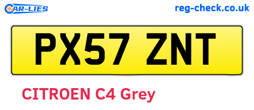 PX57ZNT are the vehicle registration plates.