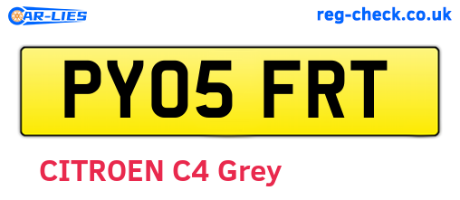 PY05FRT are the vehicle registration plates.