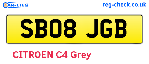 SB08JGB are the vehicle registration plates.