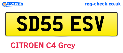 SD55ESV are the vehicle registration plates.
