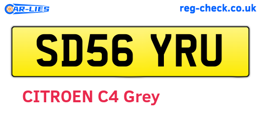 SD56YRU are the vehicle registration plates.