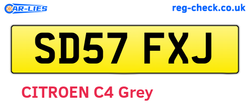 SD57FXJ are the vehicle registration plates.