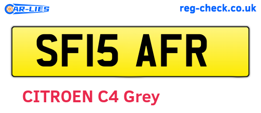 SF15AFR are the vehicle registration plates.