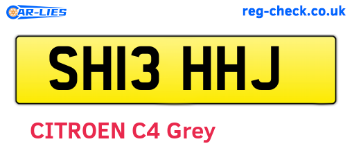 SH13HHJ are the vehicle registration plates.