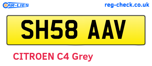 SH58AAV are the vehicle registration plates.