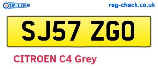 SJ57ZGO are the vehicle registration plates.