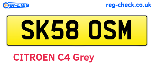 SK58OSM are the vehicle registration plates.