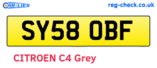 SY58OBF are the vehicle registration plates.