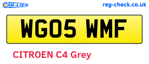 WG05WMF are the vehicle registration plates.