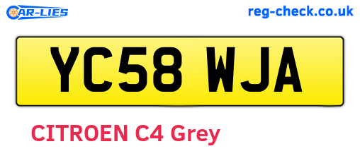 YC58WJA are the vehicle registration plates.