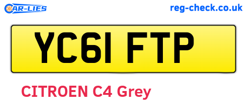 YC61FTP are the vehicle registration plates.
