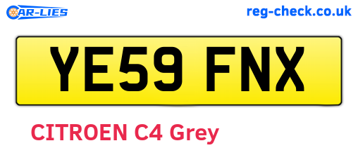 YE59FNX are the vehicle registration plates.