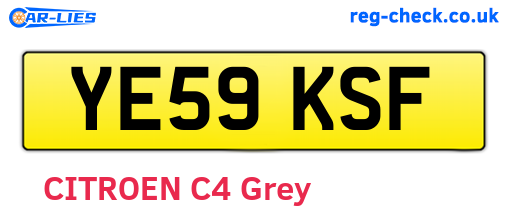 YE59KSF are the vehicle registration plates.