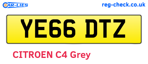 YE66DTZ are the vehicle registration plates.