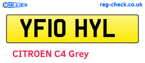 YF10HYL are the vehicle registration plates.