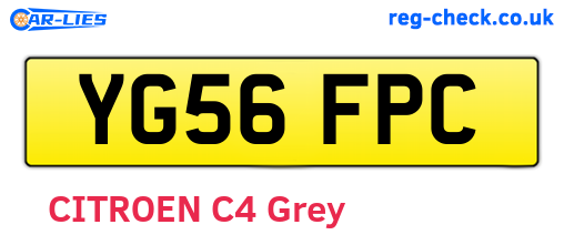YG56FPC are the vehicle registration plates.