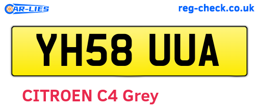 YH58UUA are the vehicle registration plates.
