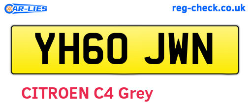 YH60JWN are the vehicle registration plates.