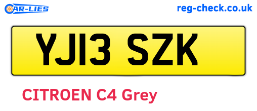 YJ13SZK are the vehicle registration plates.