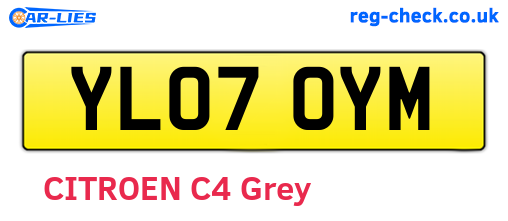 YL07OYM are the vehicle registration plates.